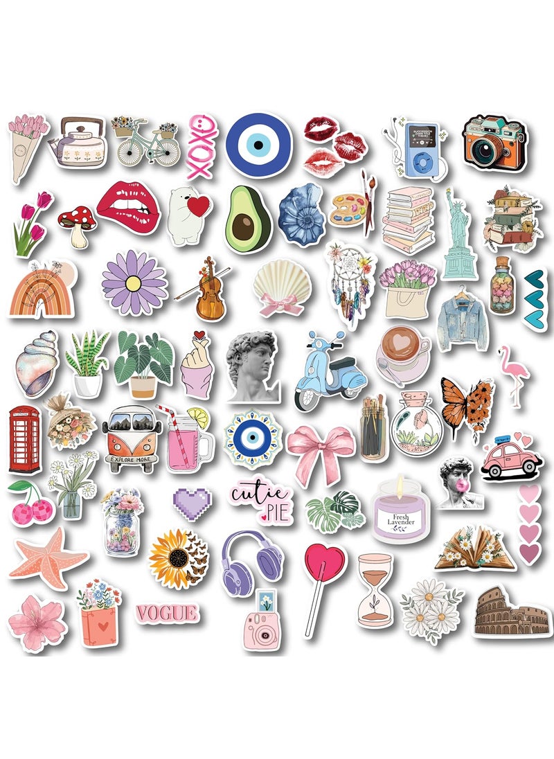 D2c D2C Vintage Aesthetic Scrapbook Stickers 68Piece Glitter Finish Waterproof Vinyl Pack for Journals Laptops Water Bottles DIY Decor  - Image 1