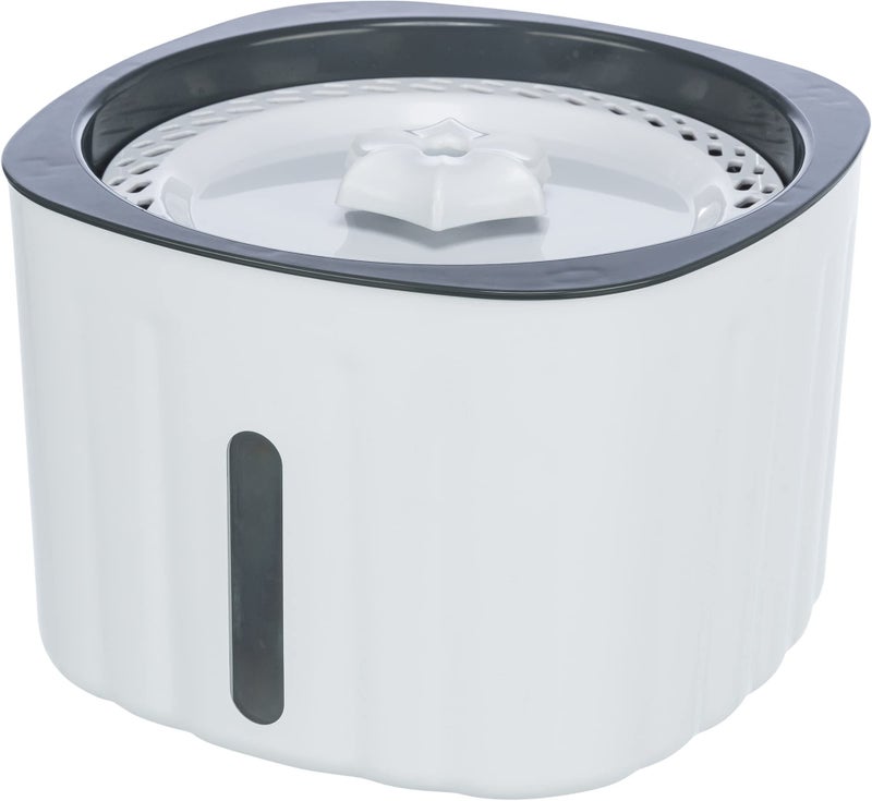 TRIXIE Flower 68oz Drinking Fountain for Dogs and Cats, Automatic Water Dispenser, Dog Water Bowl,White/Gray - Image 5