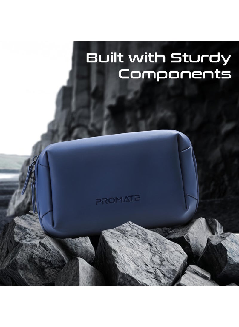 PROMATE - Promate Mini Tech Organizer Pouch with Multiple Compartments, Durable Waterproof PU Material, Lightweight Compact Design - Image 1
