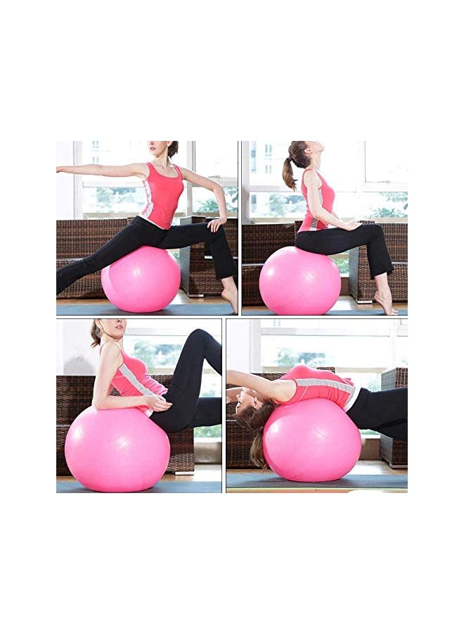 PROMASS Yoga Ball Anti-Burst, 65Cm Exercise Ball With Air Pump Thickened Stability Balance Ball For Physical Fitness Exercise Pink  - Image 2