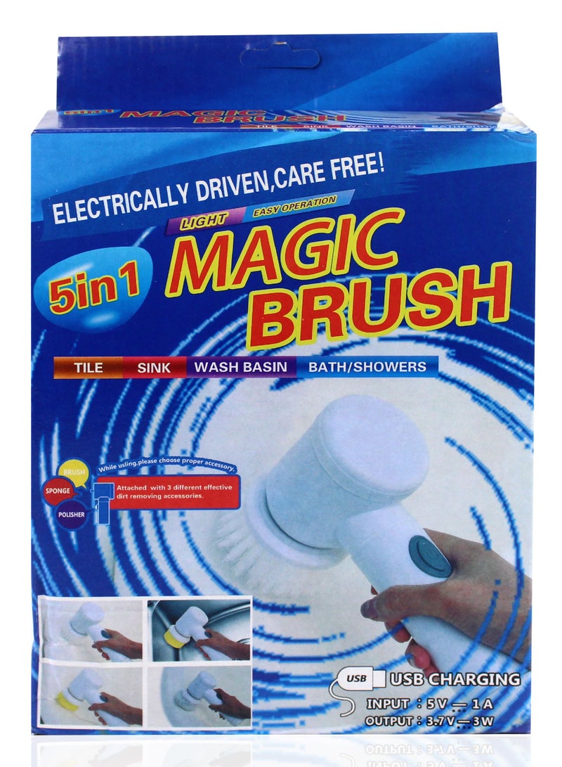 Magic Brush 5In1 electric magic cleaning brush white/yellow - Image 4