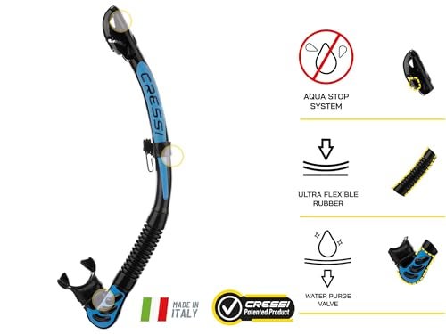 Cressi Alpha Ultra Dry Snorkel BlackBlackWhite - Image 3
