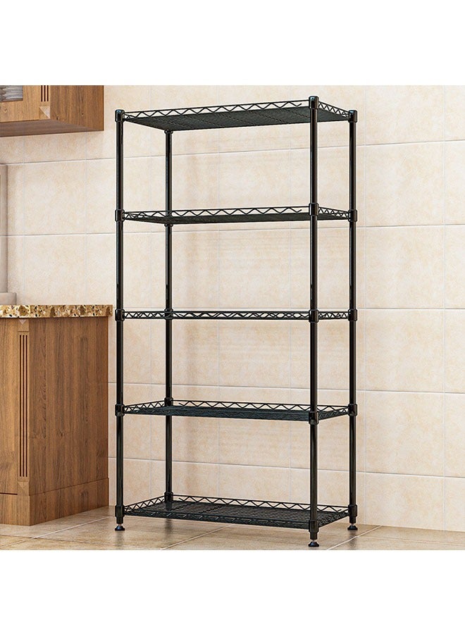 Kitchen Racks, Floor-To-Ceiling 5-Layer Thickened Metal Racks, Ovens Microwave Ovens Seasoning Storage Racks, Multi-Function Storage Shelves - Image 1