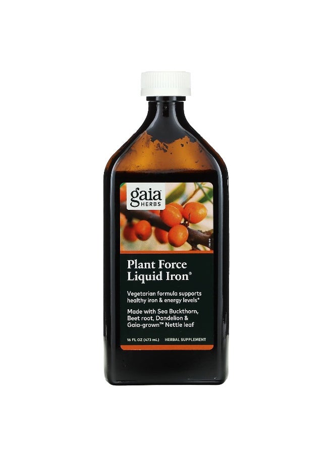 Gaia Herbs - Gaia Herbs, Plant Force Liquid Iron, 16 fl oz (473 ml) - Image 1
