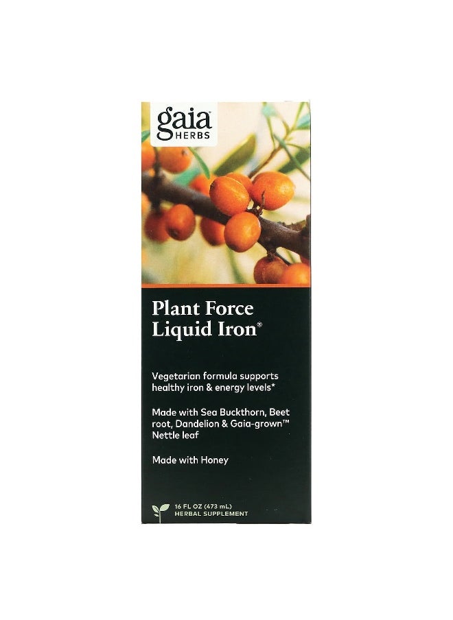 Gaia Herbs - Gaia Herbs, Plant Force Liquid Iron, 16 fl oz (473 ml) - Image 1