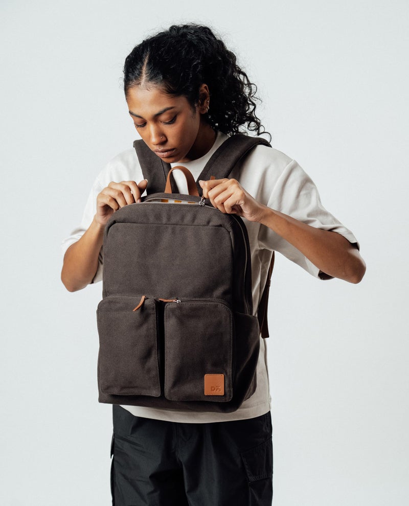 DailyObjects Clove Field Backpack (20L) | Casual Laptop Bag with Luggage Sleeve | Unisex Travel Backpack | Durable Canvas Material | Zippered Compartments with Pockets - Image 3