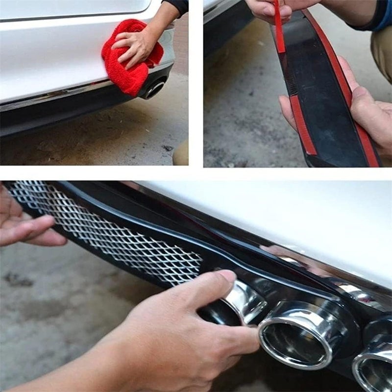 AutoBizarre Car Rear Bumper Dummy Dual Exhaust Pipe Sticker Bumper Lip Diffuser for Decoration Universal for All Cars – Set of 2 (Black) - Image 5