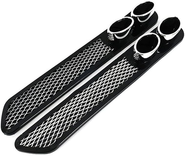 AutoBizarre Car Rear Bumper Dummy Dual Exhaust Pipe Sticker Bumper Lip Diffuser for Decoration Universal for All Cars – Set of 2 (Black) - Image 1