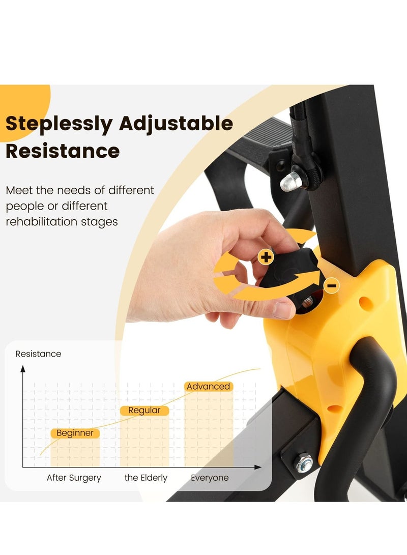 WALALLA Foldable pedal exerciser for seniors, hand arm leg knee physical therapy exercise bike w/adjustable height, handgrip, resistance Band, recovery home workout equipment for elderly - Image 4