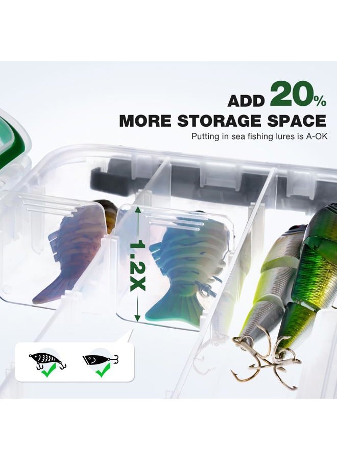 Ghosthorn Fishing Tackle Box Fishing Tackle Storage 3600 Tackle Boxes Clear Plastic Organizer Tackle Box with Removable Dividers Tackle Box Trays for Lures 2 Pack Storage Box - Image 3