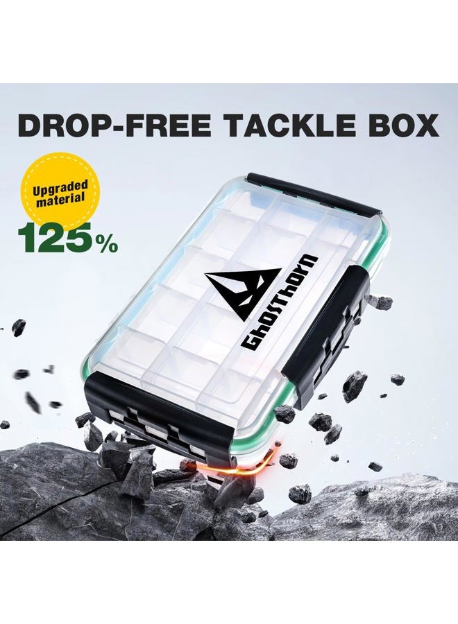 Ghosthorn Fishing Tackle Box Fishing Tackle Storage 3600 Tackle Boxes Clear Plastic Organizer Tackle Box with Removable Dividers Tackle Box Trays for Lures 2 Pack Storage Box - Image 2