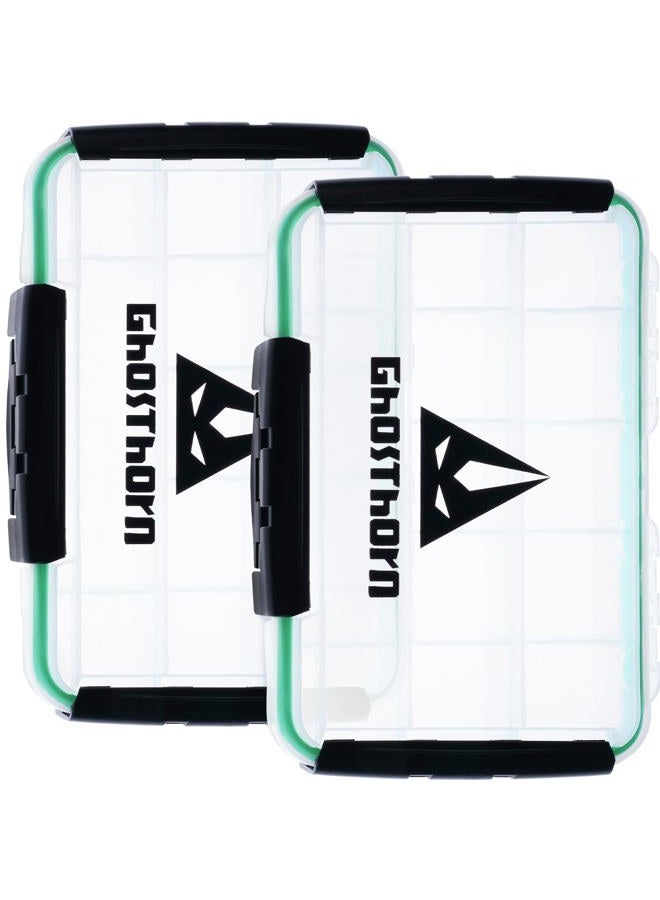 Ghosthorn Fishing Tackle Box Fishing Tackle Storage 3600 Tackle Boxes Clear Plastic Organizer Tackle Box with Removable Dividers Tackle Box Trays for Lures 2 Pack Storage Box - Image 1