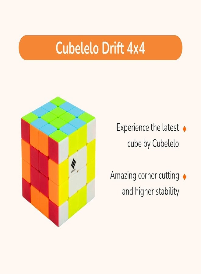 Cubelelo Drift 4x4 Stickerless with Stand | High-Performance Speed Cube | Smooth Turning & Durable | Ideal for Beginners & Pros for Kids & Adults - Image 2