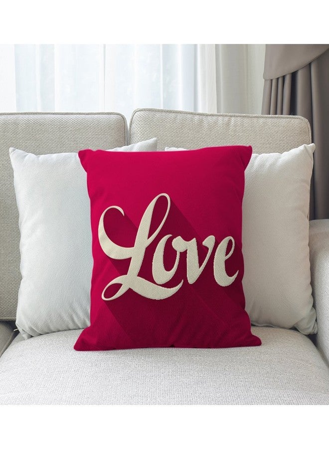 Moslion Love Pillows Quote Throw Pillow Cover Valentine's Day Pillow Case 18 x 18 inch Cotton Linen Square Cushion Home Decorative Cover Sofa Bed Red Pink - Image 3