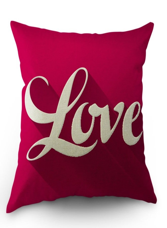 Moslion Love Pillows Quote Throw Pillow Cover Valentine's Day Pillow Case 18 x 18 inch Cotton Linen Square Cushion Home Decorative Cover Sofa Bed Red Pink - Image 1