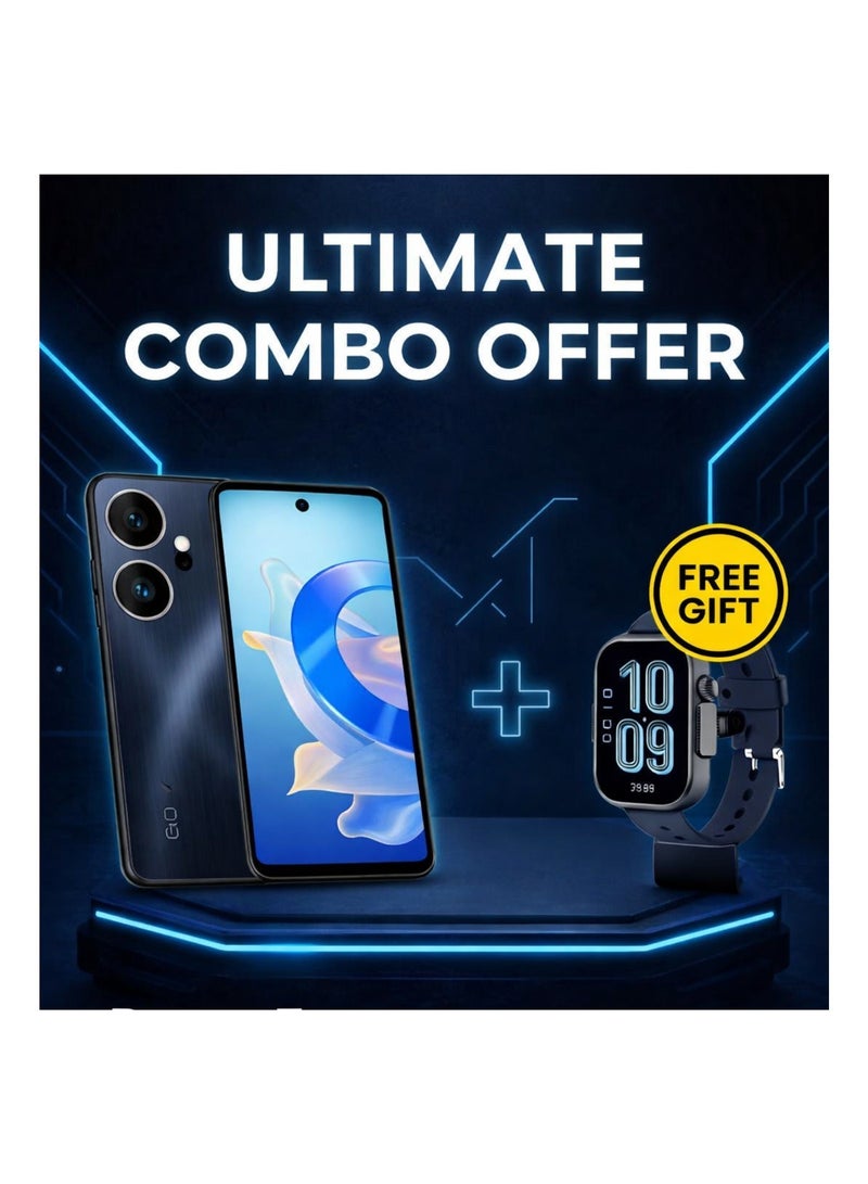 ITEL P55+ ميتور أسود 8 جيجابايت رام 256 جيجابايت 4G + ساعة ذكية مجانية - Image 1