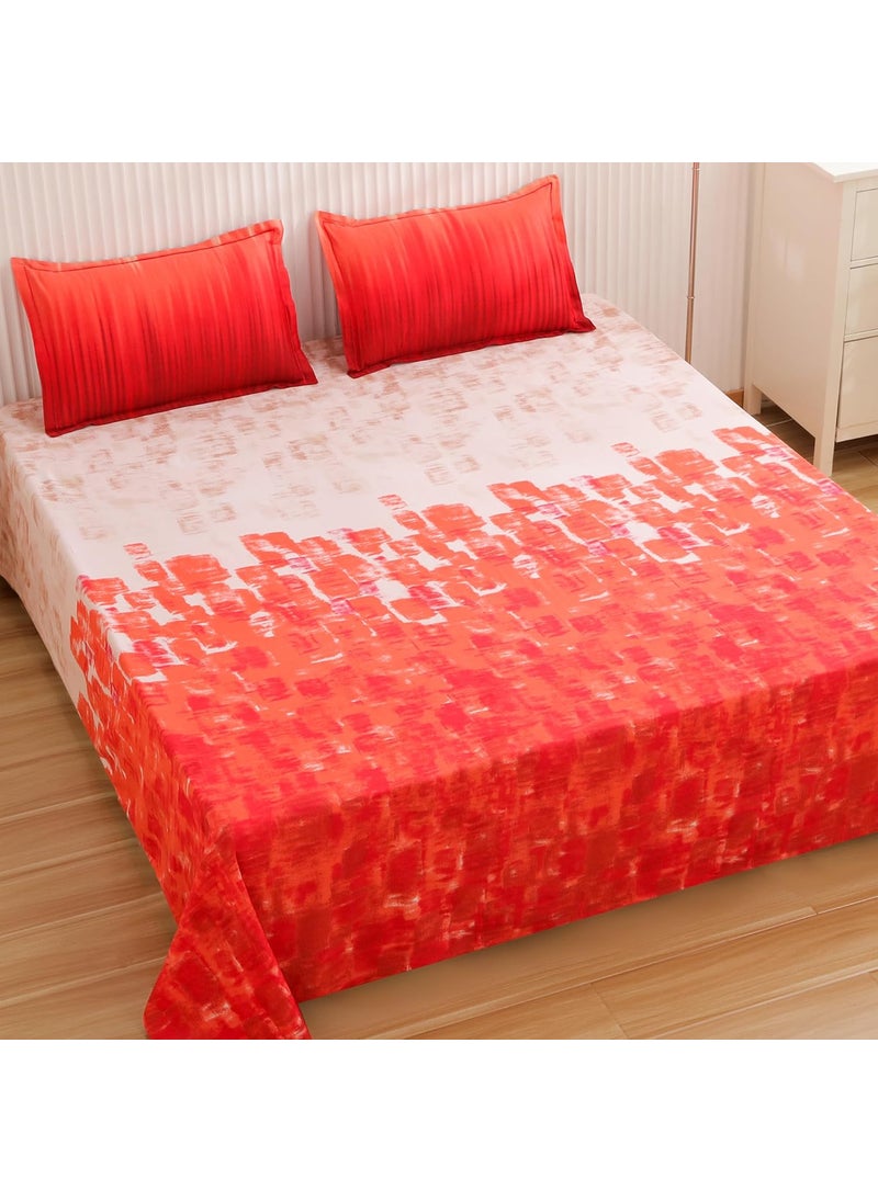 Story@Home Story@Home Bedsheet for King Size Bed | 300TC | Red | Abstract | 1 Piece Cotton bedsheet for King Size Bed with 2 Pillow Covers (270 x270cm) Perfect for Home Decor & Gifting | Cotton bedsheet  - Image 1