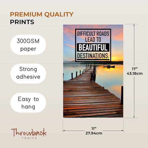 Throwback Traits Motivational wall decor - Positive Affirmations, Uplifting Quotes, Wall Art Decor for Office, Home, Gym - Set of 6 11x17" Inspirational Motivational Posters for Office Decor Inspirational Quotes Wall Art - Image 2