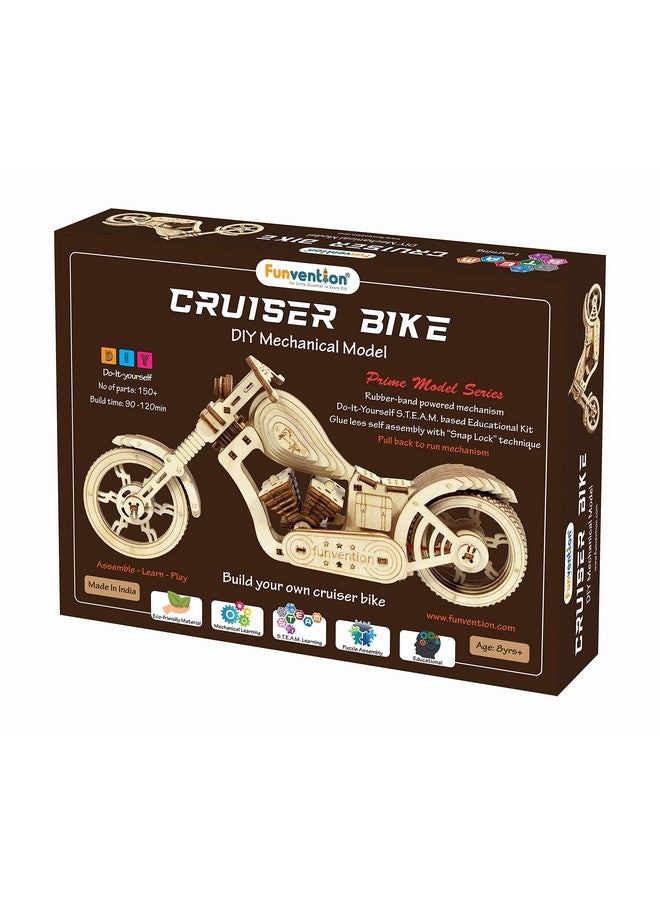 فنفينشين اختراع - لعالم صغير في كل طفل دراجة كروزر - نموذج ميكانيكي يعمل بشريط مطاطي - مجموعة تعليمية متعددة الألوان - Image 1