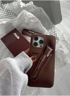 rhode 15 Pro Max Silicone Lip Holder for Cell Phone,(case only) Lip Gloss Adhesive Sleeve for Phone, Lip Holder Stick-on Phone Case, Back Stick On Holder for iPhone 15 pro Max Espresso color  - Image 2