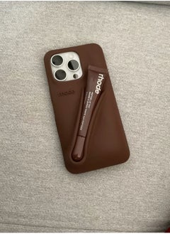 rhode 15 Pro Max Silicone Lip Holder for Cell Phone,(case only) Lip Gloss Adhesive Sleeve for Phone, Lip Holder Stick-on Phone Case, Back Stick On Holder for iPhone 15 pro Max Espresso color  - Image 3