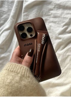 rhode 15 Pro Max Silicone Lip Holder for Cell Phone,(case only) Lip Gloss Adhesive Sleeve for Phone, Lip Holder Stick-on Phone Case, Back Stick On Holder for iPhone 15 pro Max Espresso color  - Image 4