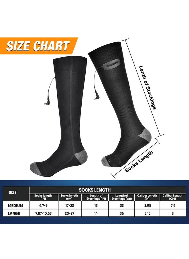 USB Rechargeable Heated Socks Electric Heating Socks Foot Warmers 3 Temperature Setting Heated Socks for Hiking Skiing Camping Cycling