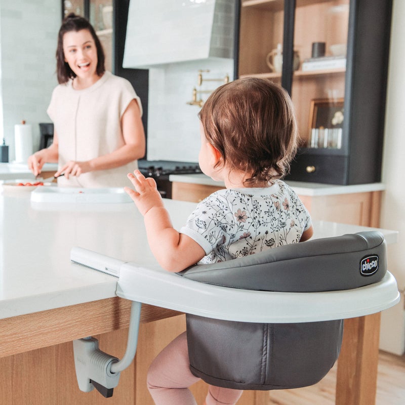 Chicco FastLock 360 Rotating Hook-On High Chair, Portable High Chair for Babies and Toddlers, Sets up in Seconds | Charcoal/Grey - Image 4