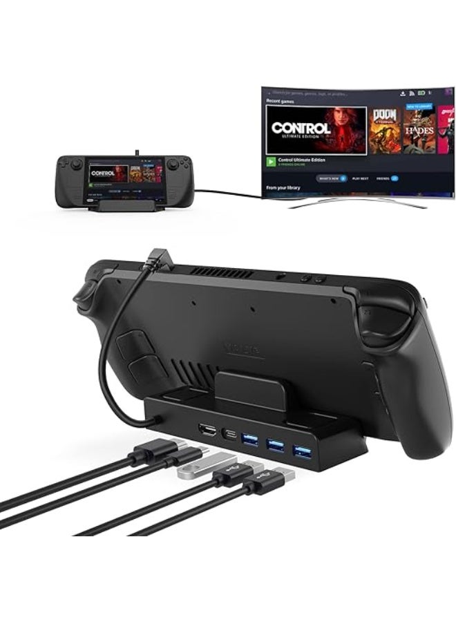 5-in-1 Docking Station for Handheld Consoles, 4K@30Hz HDMI, 45W Charging, 3 USB 3.0 Ports, Portable Stand for TV Connection - Image 1