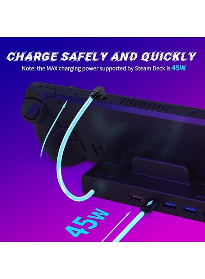 5-in-1 Docking Station for Handheld Consoles, 4K@30Hz HDMI, 45W Charging, 3 USB 3.0 Ports, Portable Stand for TV Connection - Image 3