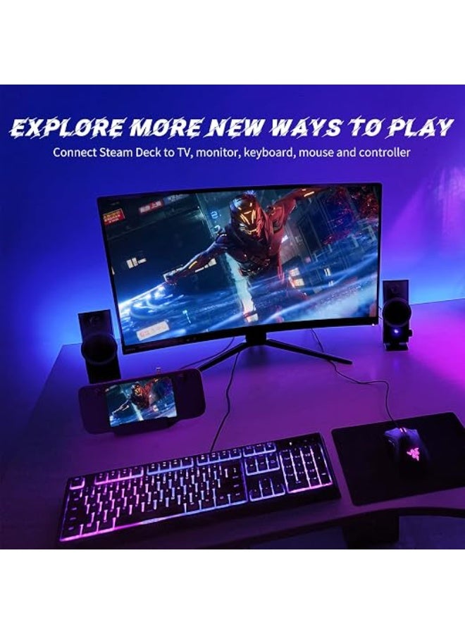 5-in-1 Docking Station for Handheld Consoles, 4K@30Hz HDMI, 45W Charging, 3 USB 3.0 Ports, Portable Stand for TV Connection - Image 5