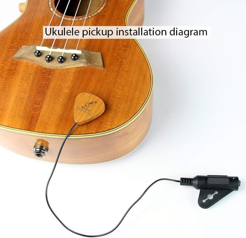 Adeline Ukulele pickup transducer, It's suitable for Classical Acoustic Guitar Violin Viola Banjo Mandolin Ukulele Uke Cello， can "eq" the sound with placement front,side,back etc. (Heart) - Image 2
