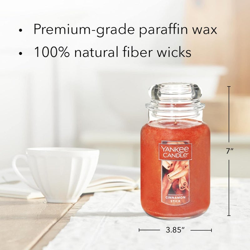 Yankee Candle Cinnamon Stick Scented Premium Paraffin Grade Candle Wax with up to 150 Hour Burn Time, Large Jar - Image 4
