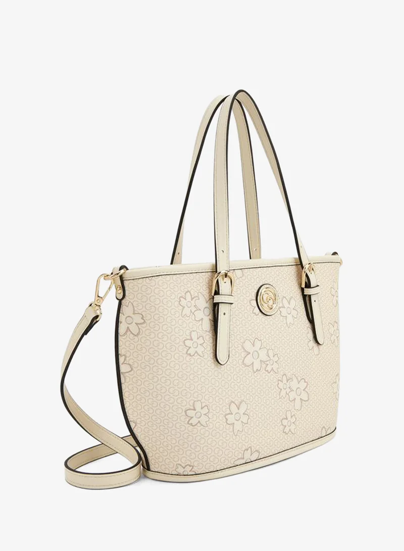 Celeste Floral Print Tote Bag With Zip Closure