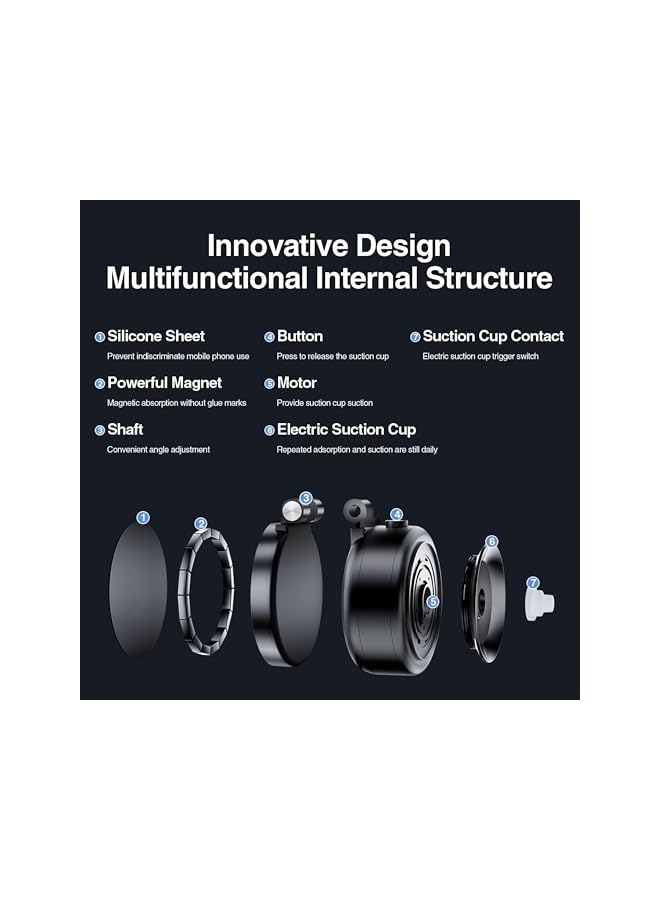 Green Tiger Vacuum Double-Sided Car Phone Holder, 2025 Invention Automatic Suction, Lightweight & Foldable Mobile Holder for Car with 24 Strong Magnets, Phone Holder for Car for Phone 12 13 14 15 16 - Image 3