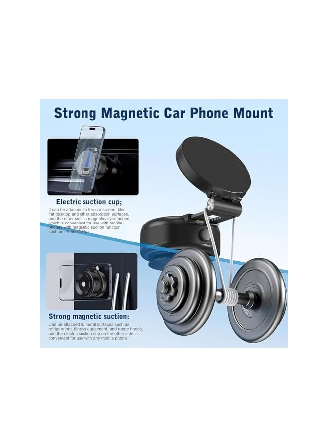 Green Tiger Vacuum Double-Sided Car Phone Holder, 2025 Invention Automatic Suction, Lightweight & Foldable Mobile Holder for Car with 24 Strong Magnets, Phone Holder for Car for Phone 12 13 14 15 16 - Image 4