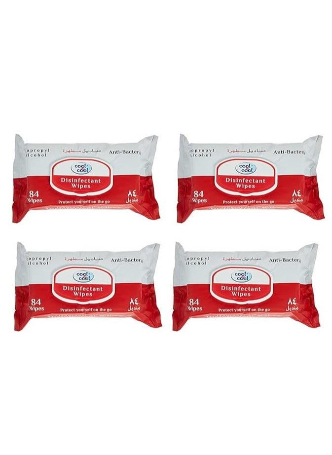 Cool & Cool Disinfectant Wipes 4 x 84 Wipes  - Image 1