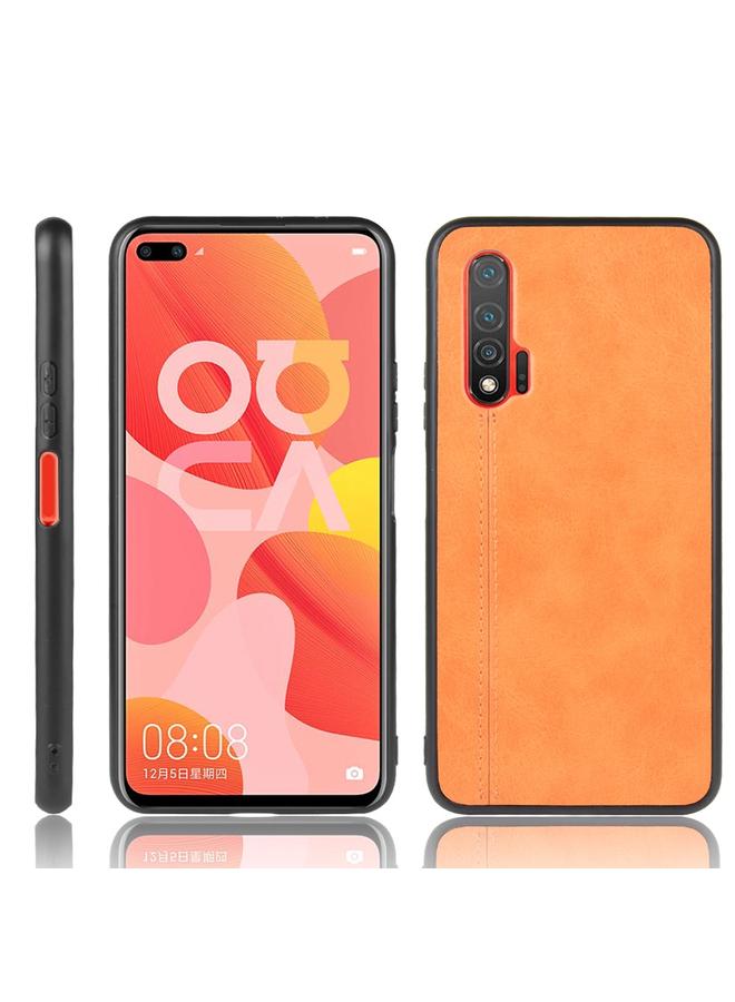 S-TOP Case For Huawei Nova 6 Shockproof Sewing Cow Pattern Skin PC + PU + TPU Case - Image 1