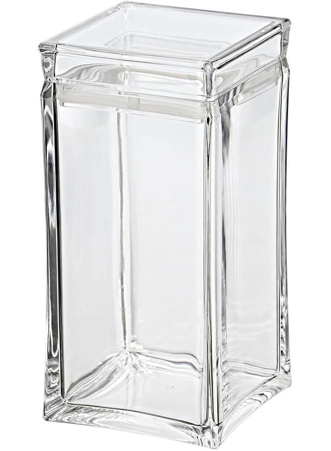 Acrylic Square Canister Jar, 1.2 Litre Capacity, Transparent