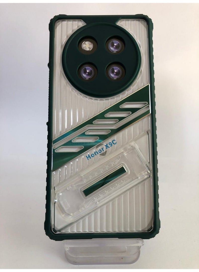 GOLDEN MASK Compatible With Honor X9c Lince case with stand (Green)