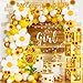 Hombae Sunflower Baby Shower Decorations Baby Shower Decorations Sunflower Themed Balloon Its a Girl Backdrop Welcome Baby Glitter Banner Box Cutouts Cake Topper Daisy Sunflower Gold Yellow - Image 3