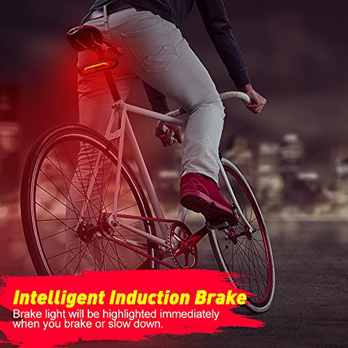 ONVIAN Smart Bike Tail Light with Turn Signals, Bike Alarm with Remote Bicycle Horn, Rechargeable Rear Bicycle Light, Waterproof Auto ON/Off Bicycle Lights - Image 5