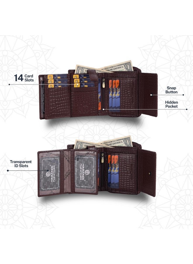 HAMMONDS FLYCATCHER مجموعة هدايا محفظة جلدية هاموندز فلاي كاتشر - هدايا زواج للزوجين زوج وزوجة - محفظات محمية بتقنية RFID للرجال والنساء، مع فتحات متعددة للبطاقات - بني بريان - Image 5