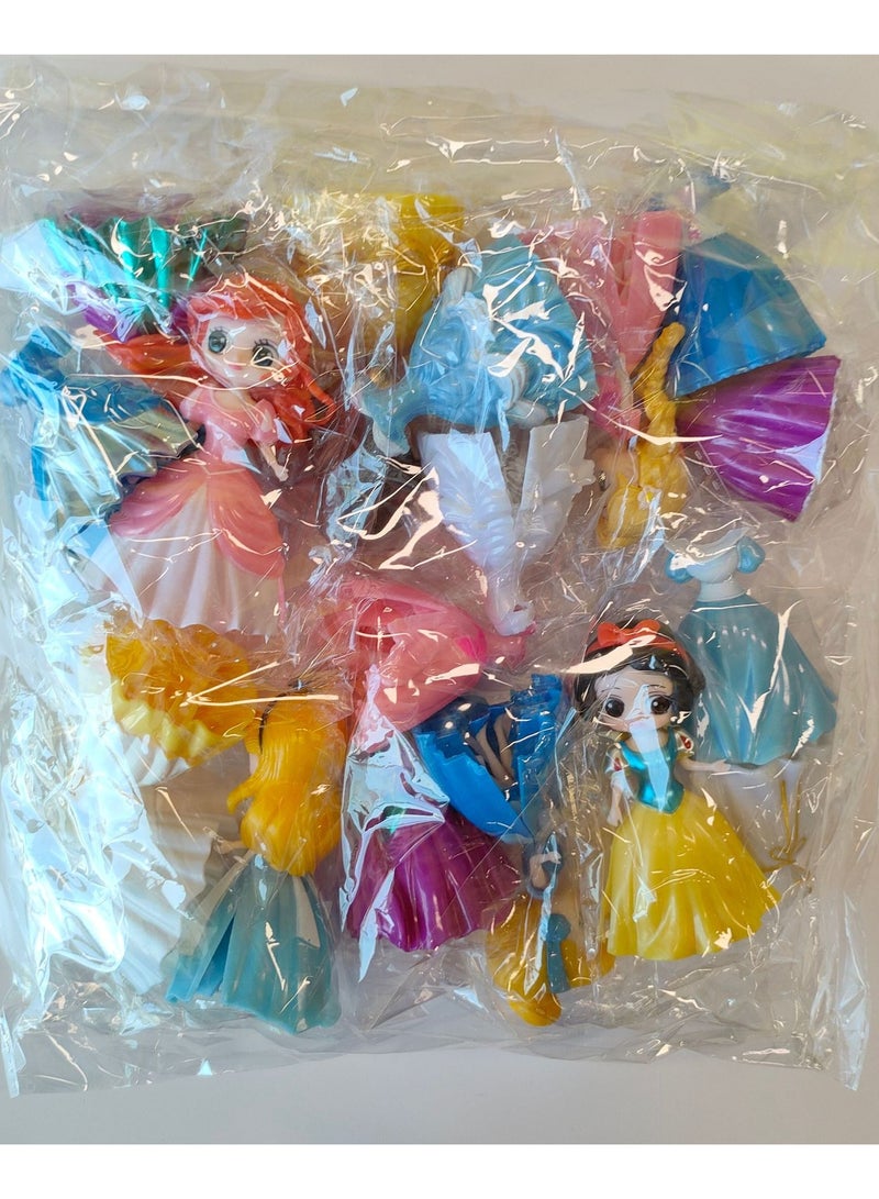 Princess 6-Piece Princess Dolls And 18-Piece Dresses Set Height 8cm - Image 4