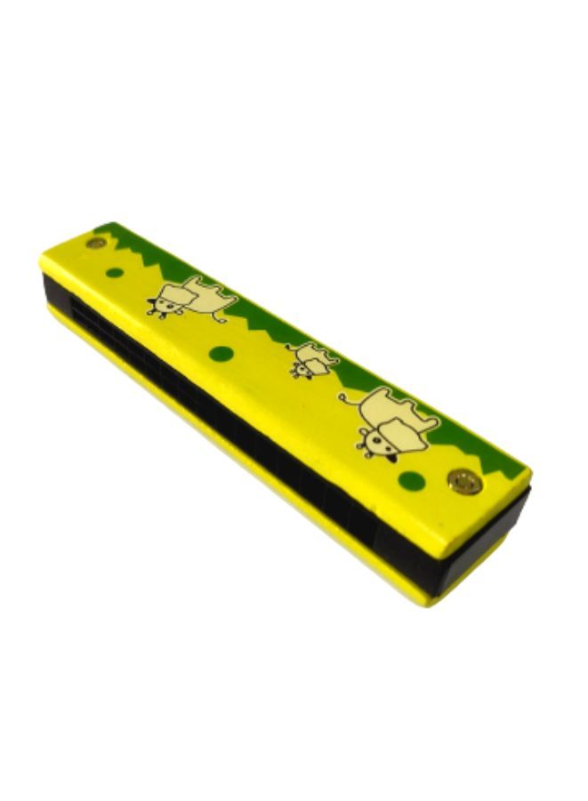 Kids Harmonica Wooden Children Harmonica Toys Colored Printed Diatonic Harmonica Mouth Organ Early Educational Musical Instruments, Design 11 - Image 1