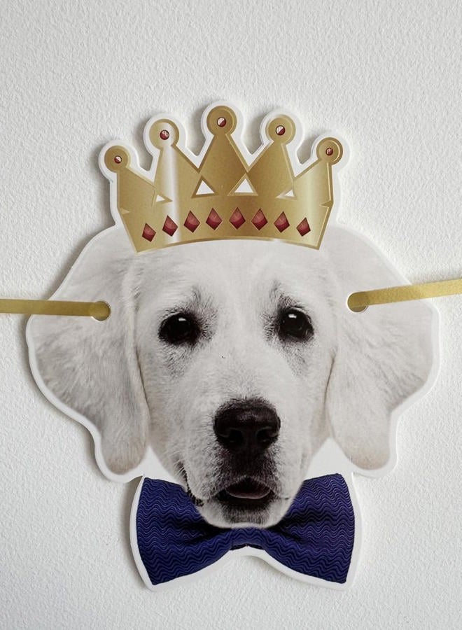 YUNSHANGMO Dog Birthday Garland Funny Happy Birthday Banner Decor Puppy Face Bday Party Bunting Decorations Gold Birthday Sign - Image 3