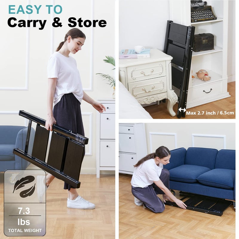 Folding Step Ladder 3 Step – Lightweight Aluminum Household Stool – Anti-Slip Safety Steps, Compact Storage, Perfect for Indoor Cleaning, Kitchen, and Décor Tasks - Image 2