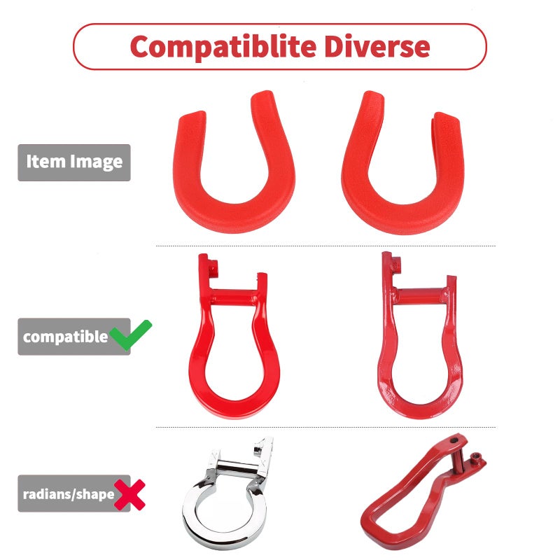 Linskip Linskip Tow Hook Covers Fit for 2007-2024+ Chevy Silverado 1500, for 2007-2018 GMC Sierra 1500, Front Bumper Tow Hook Rubber Sleeve Protectors for Silverado/Sierra Exterior Accessories(Red) - Image 2