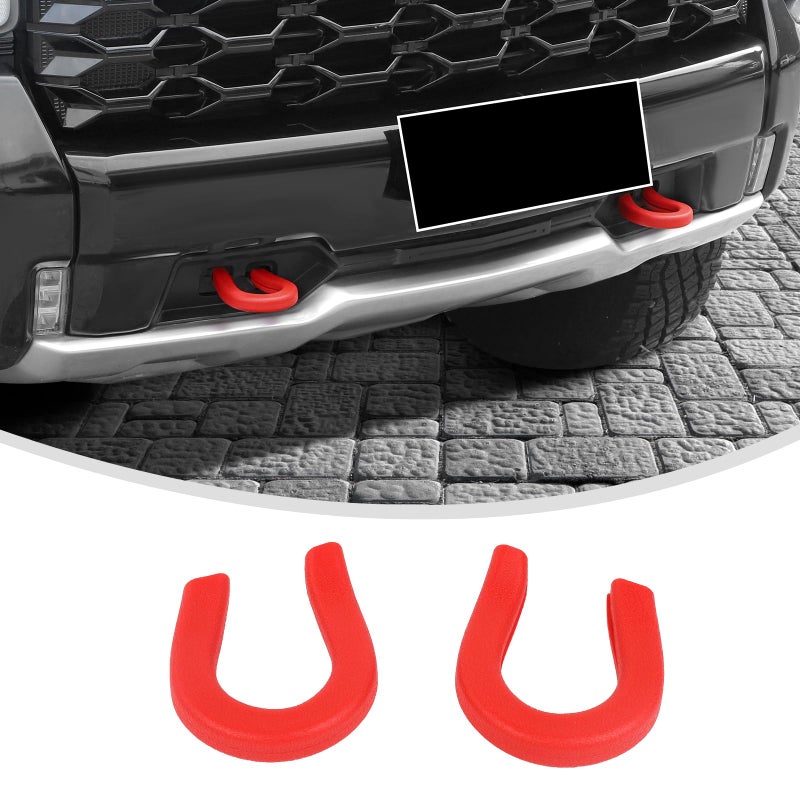 Linskip Linskip Tow Hook Covers Fit for 2007-2024+ Chevy Silverado 1500, for 2007-2018 GMC Sierra 1500, Front Bumper Tow Hook Rubber Sleeve Protectors for Silverado/Sierra Exterior Accessories(Red) - Image 1
