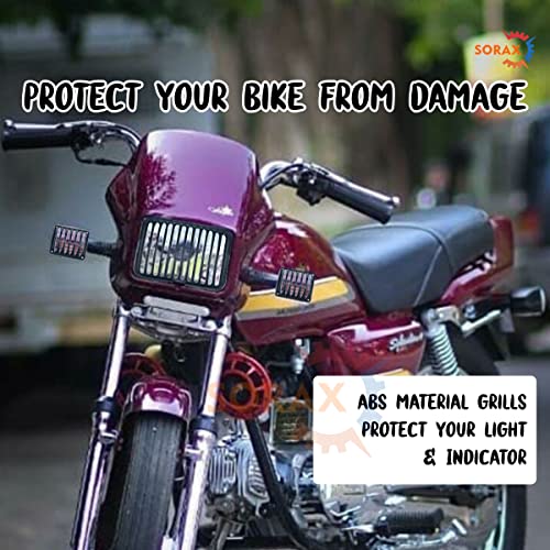 SORAX Heavy Quality Headlight Grill Set Including Tail Light & Indicator Protection for Hero Splendor Motorcycles (Set of 1Pcs) - Image 4